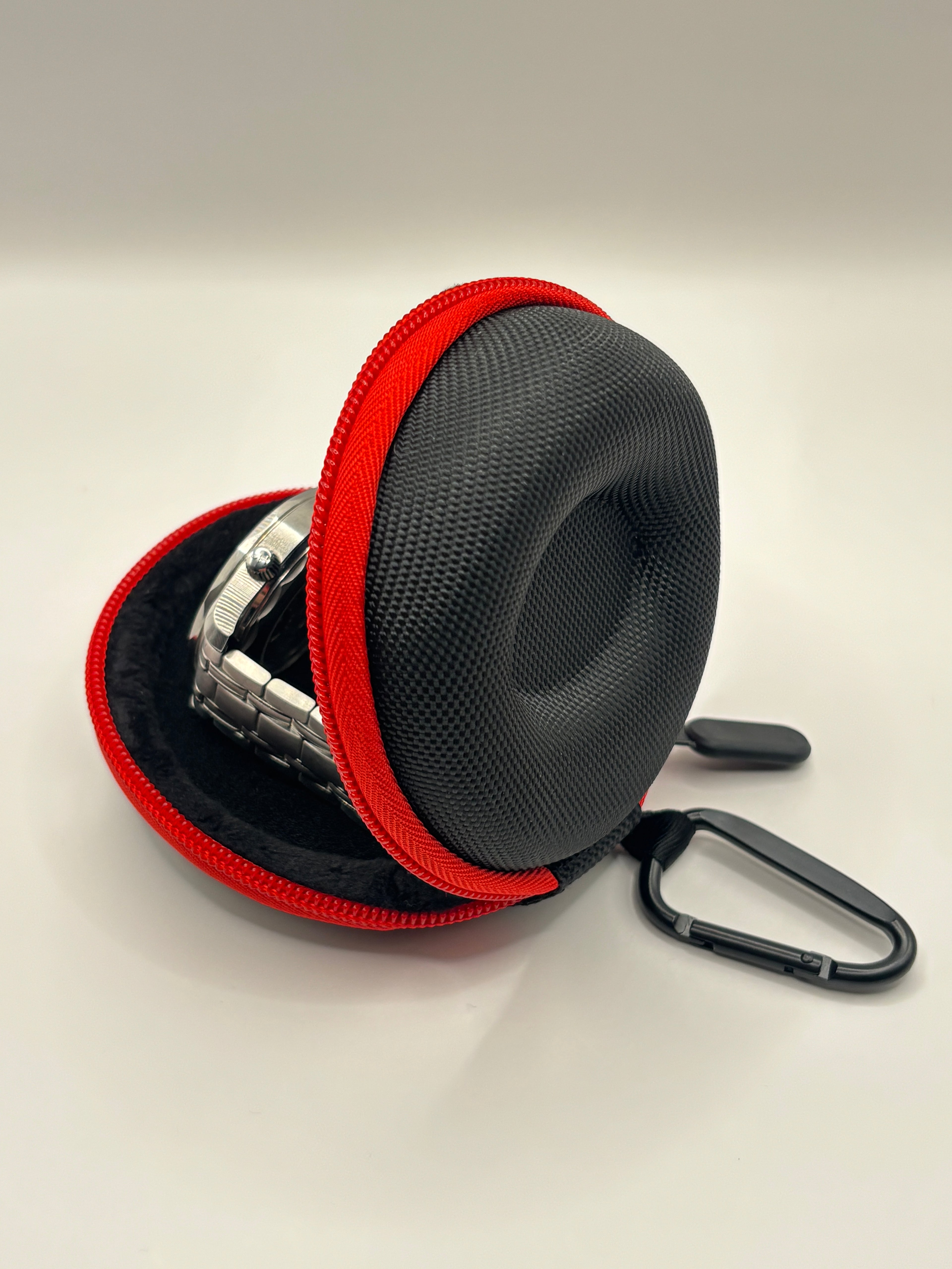 Compact Sports & Travel Watch Case with Carabiner Clip