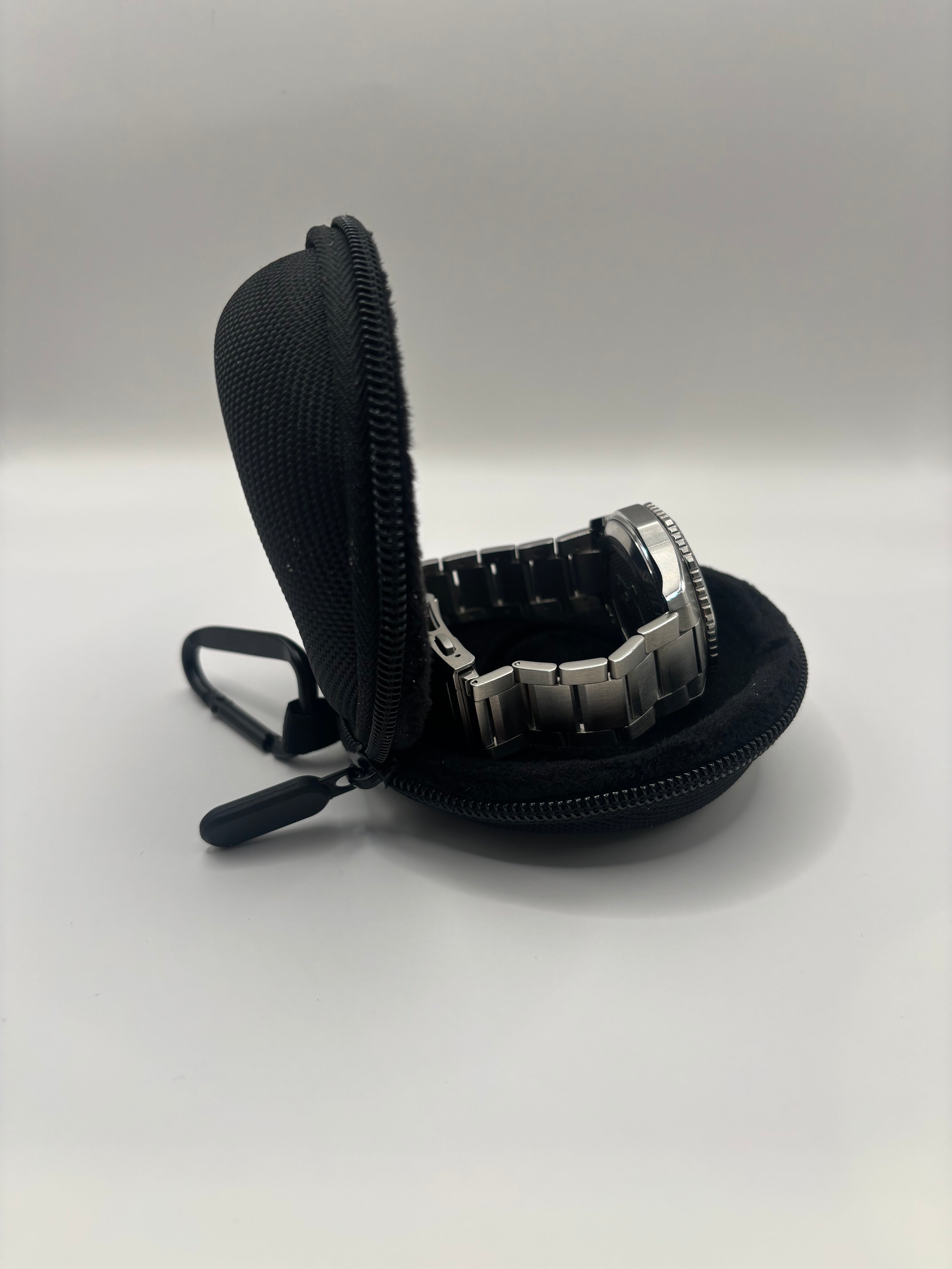 Compact Sports & Travel Watch Case with Carabiner Clip