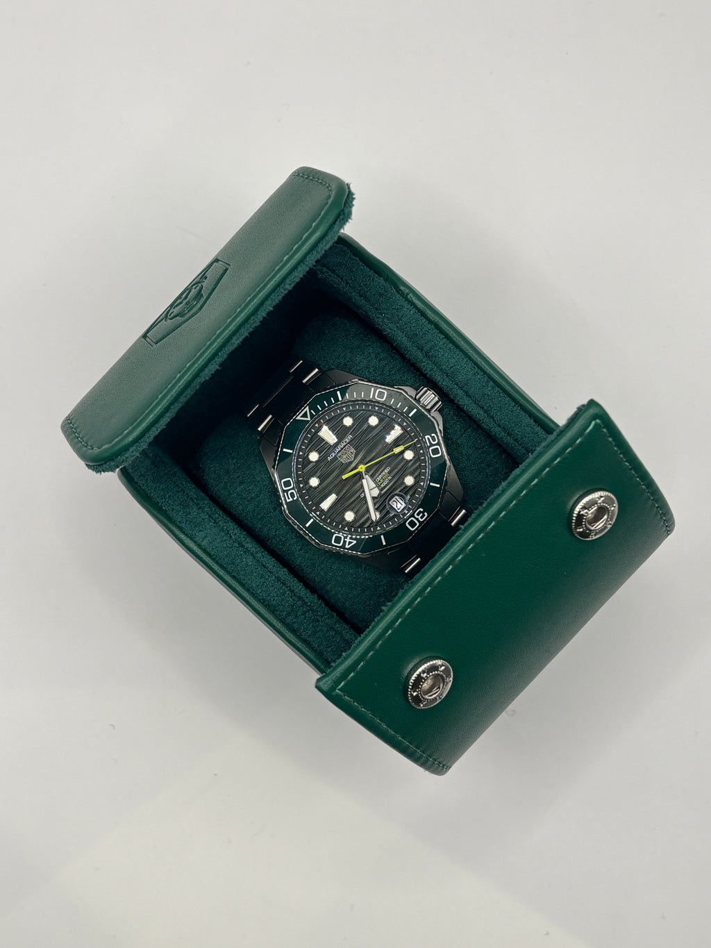 Augusta Green - Luxury Watch Roll - 1, 2 or 3 Watches.