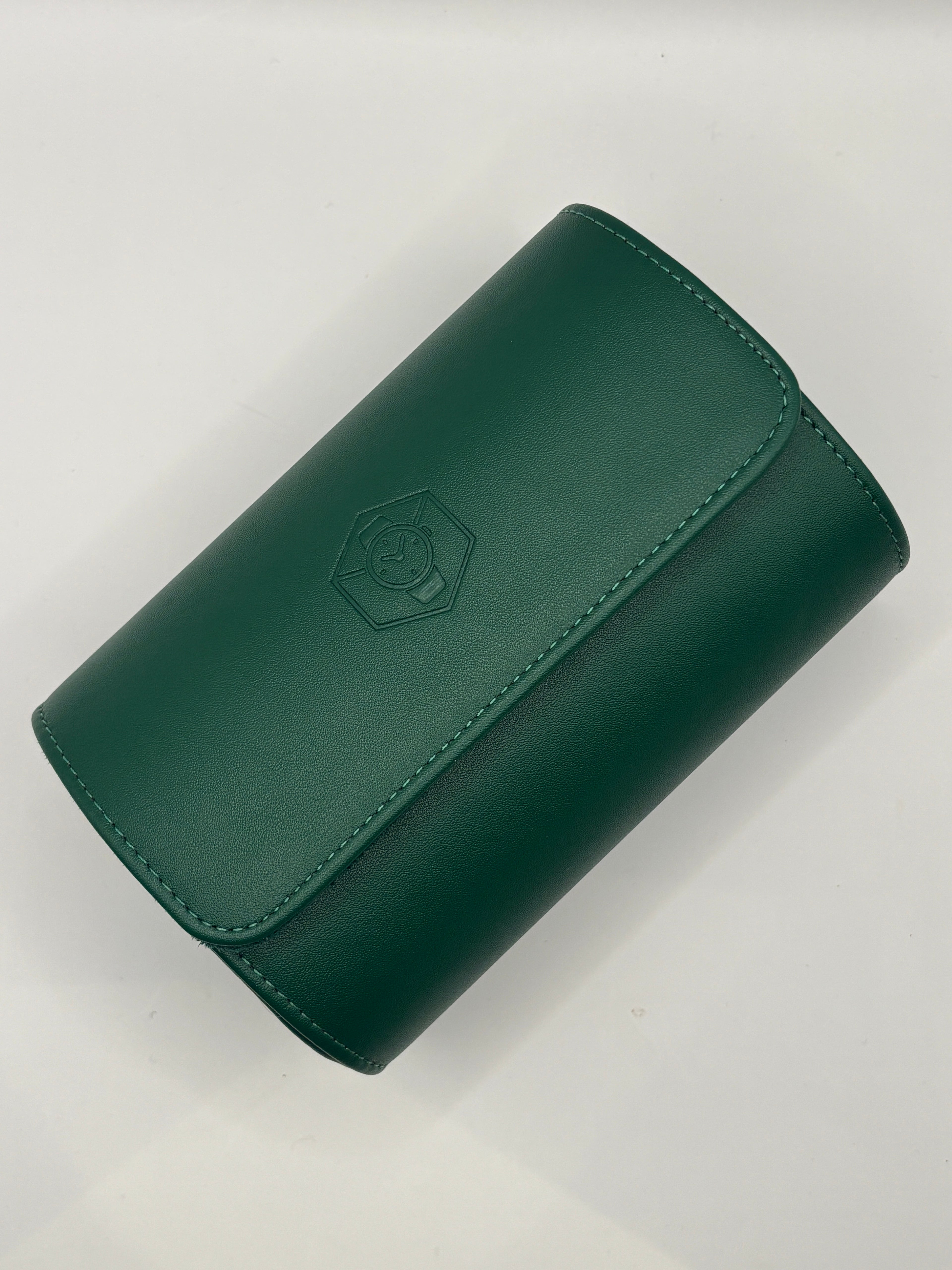 Augusta Green - Luxury Watch Roll - 1, 2 or 3 Watches.