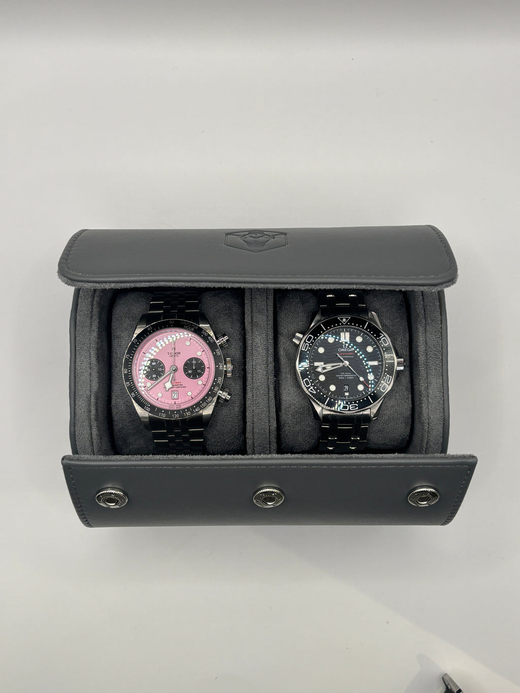 Glorious Grey - Luxury Watch Roll - 2 Watches.