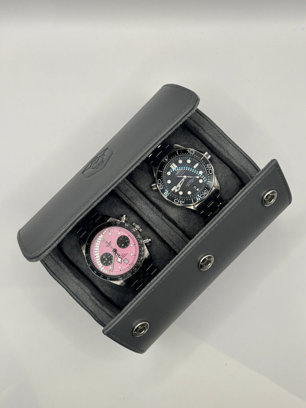 Glorious Grey - Luxury Watch Roll - 2 Watches.