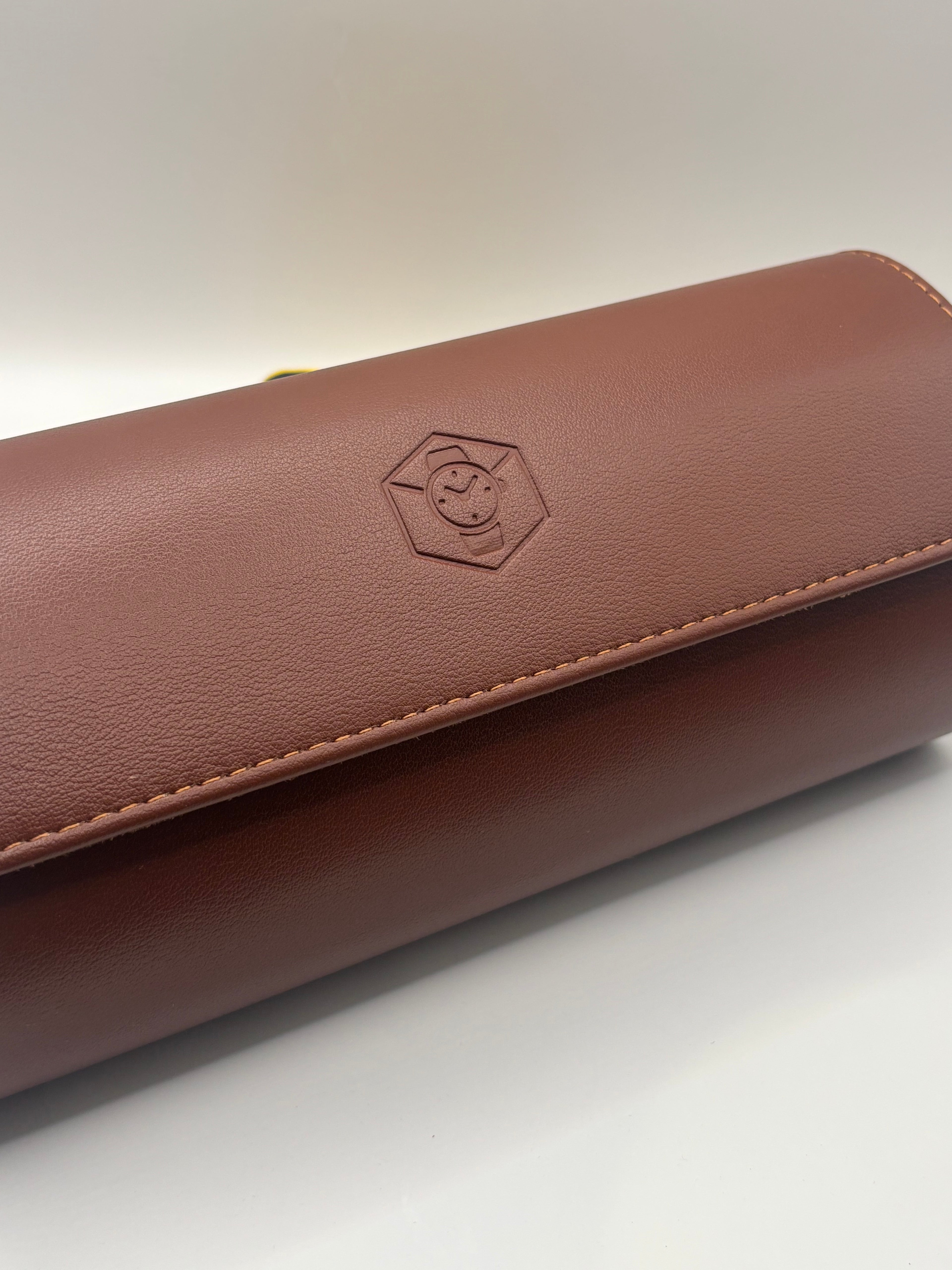 Tan Luxury Watch Roll – 1, 2, or 3 Slot Travel Case