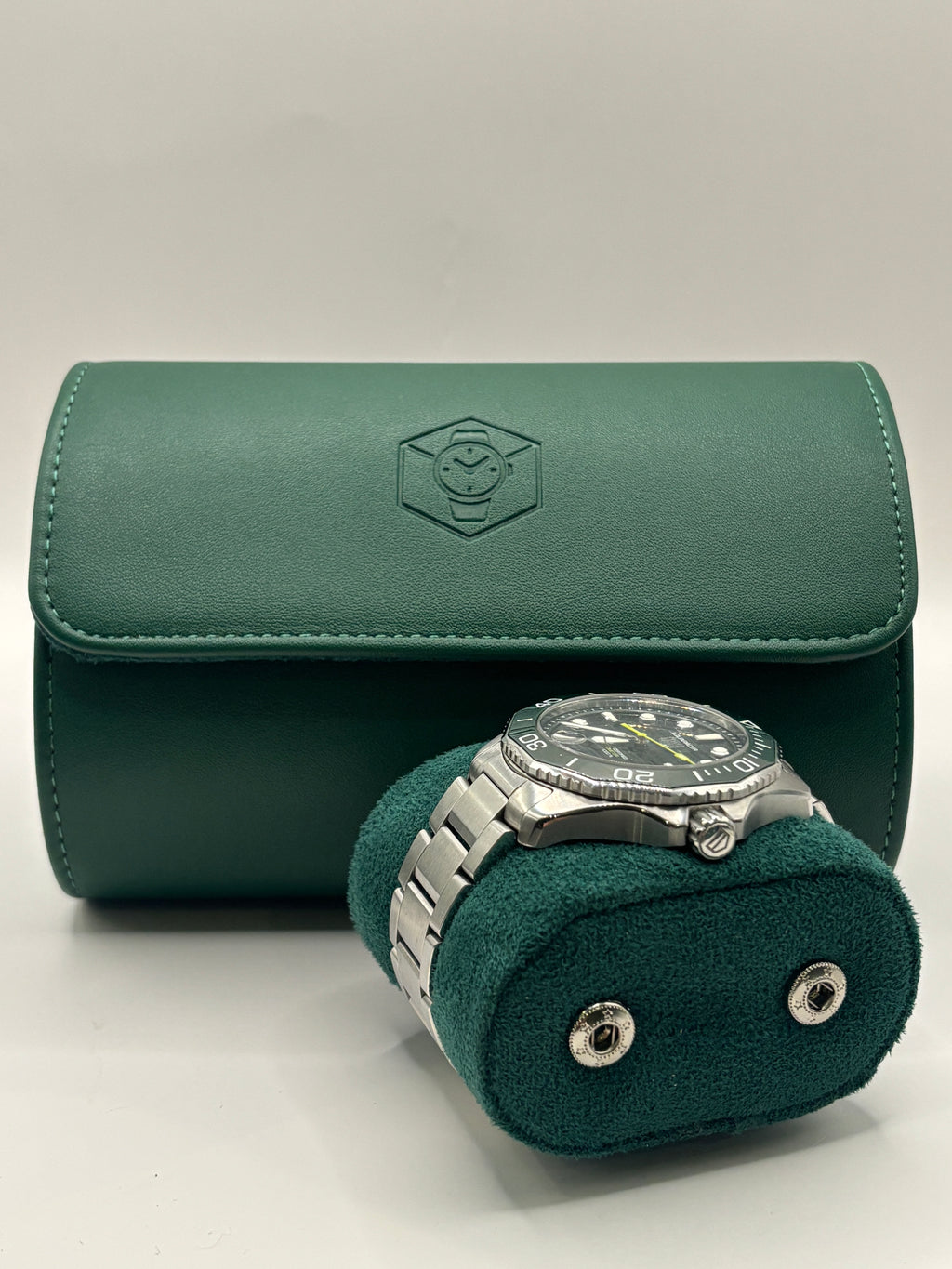 Augusta Green - Luxury Watch Roll - 1, 2 or 3 Watches.