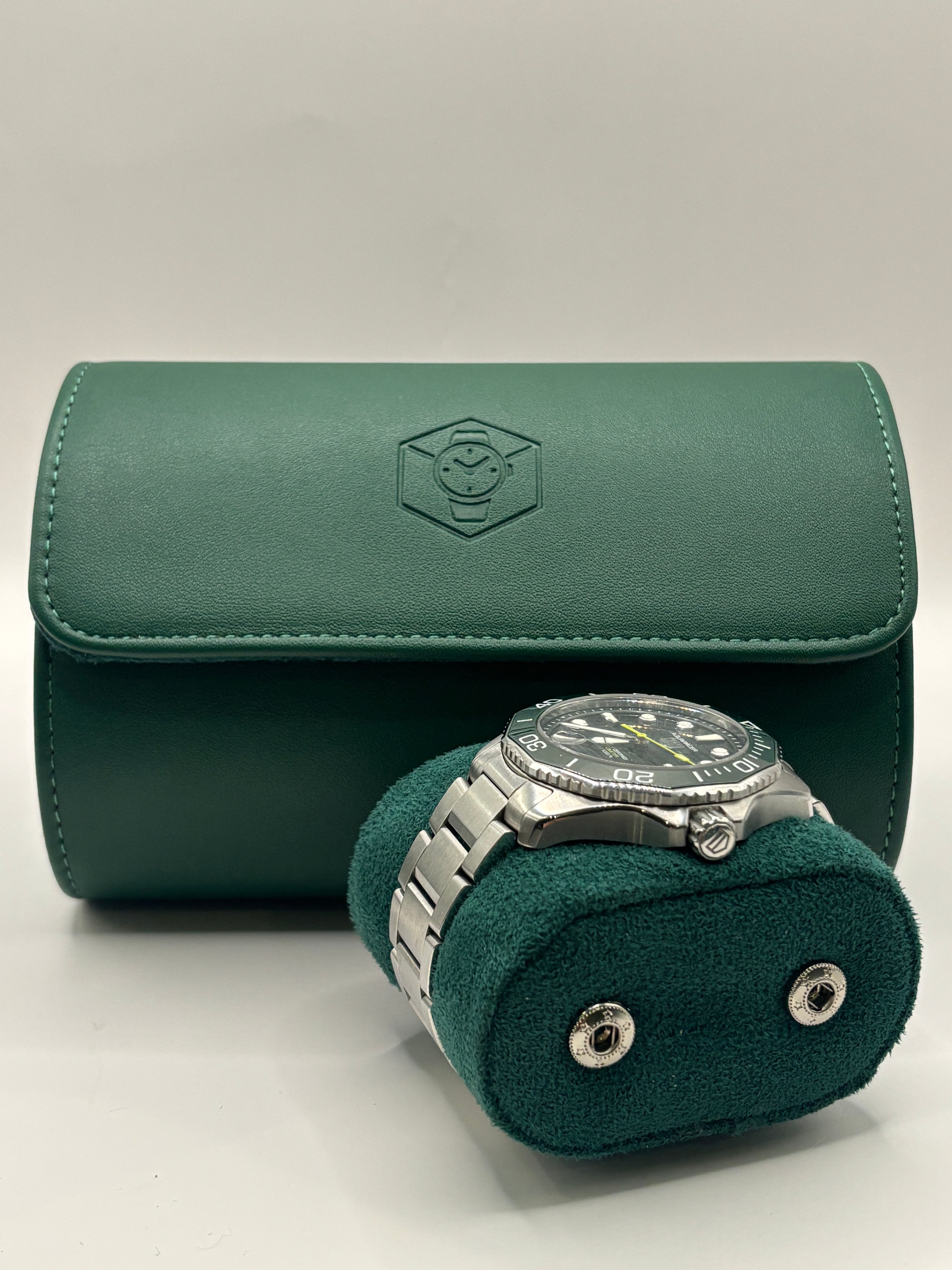 Augusta Green - Luxury Watch Roll - 1, 2 or 3 Watches.