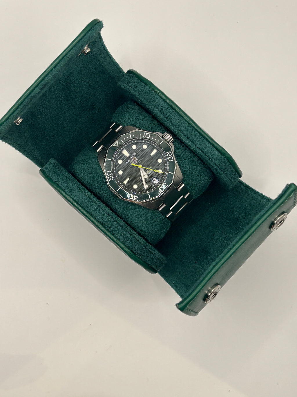 Augusta Green - Luxury Watch Roll - 1, 2 or 3 Watches.