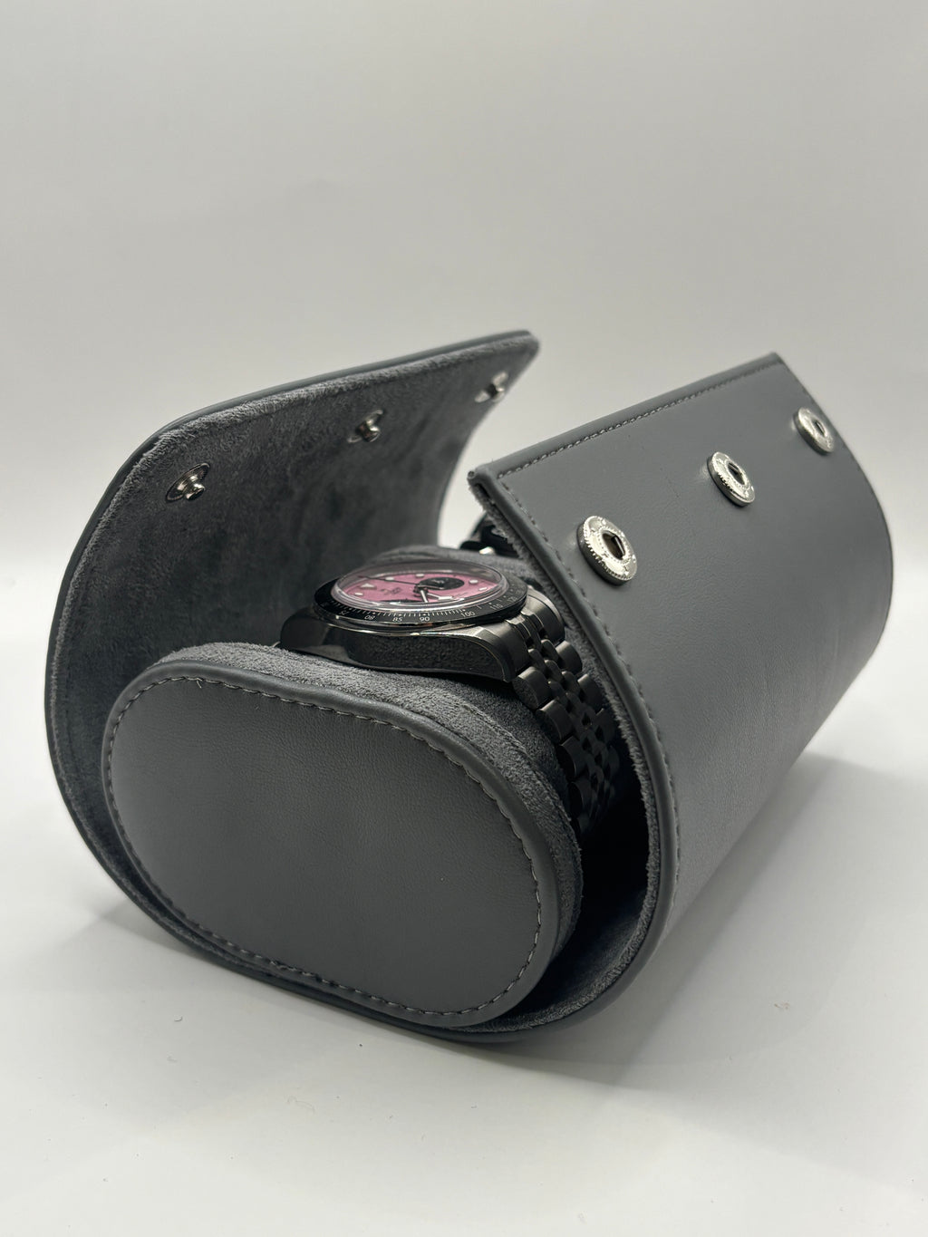 Glorious Grey - Luxury Watch Roll - 2 Watches.