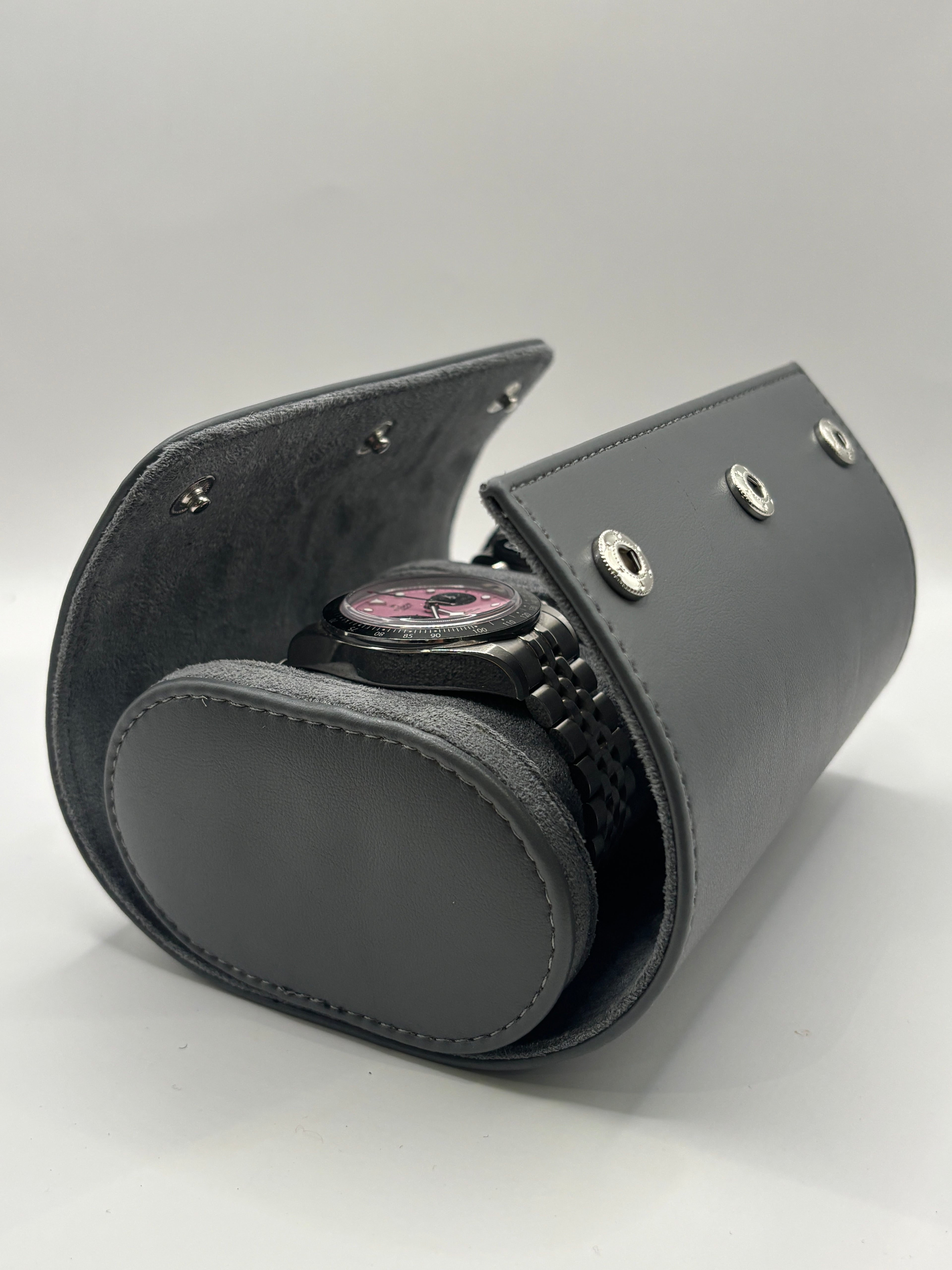 Glorious Grey - Luxury Watch Roll - 2 Watches.