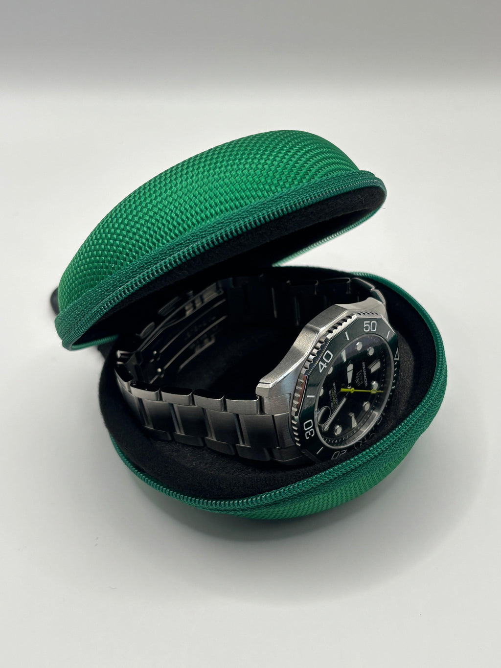 Compact Sports & Travel Watch Case with Carabiner Clip.