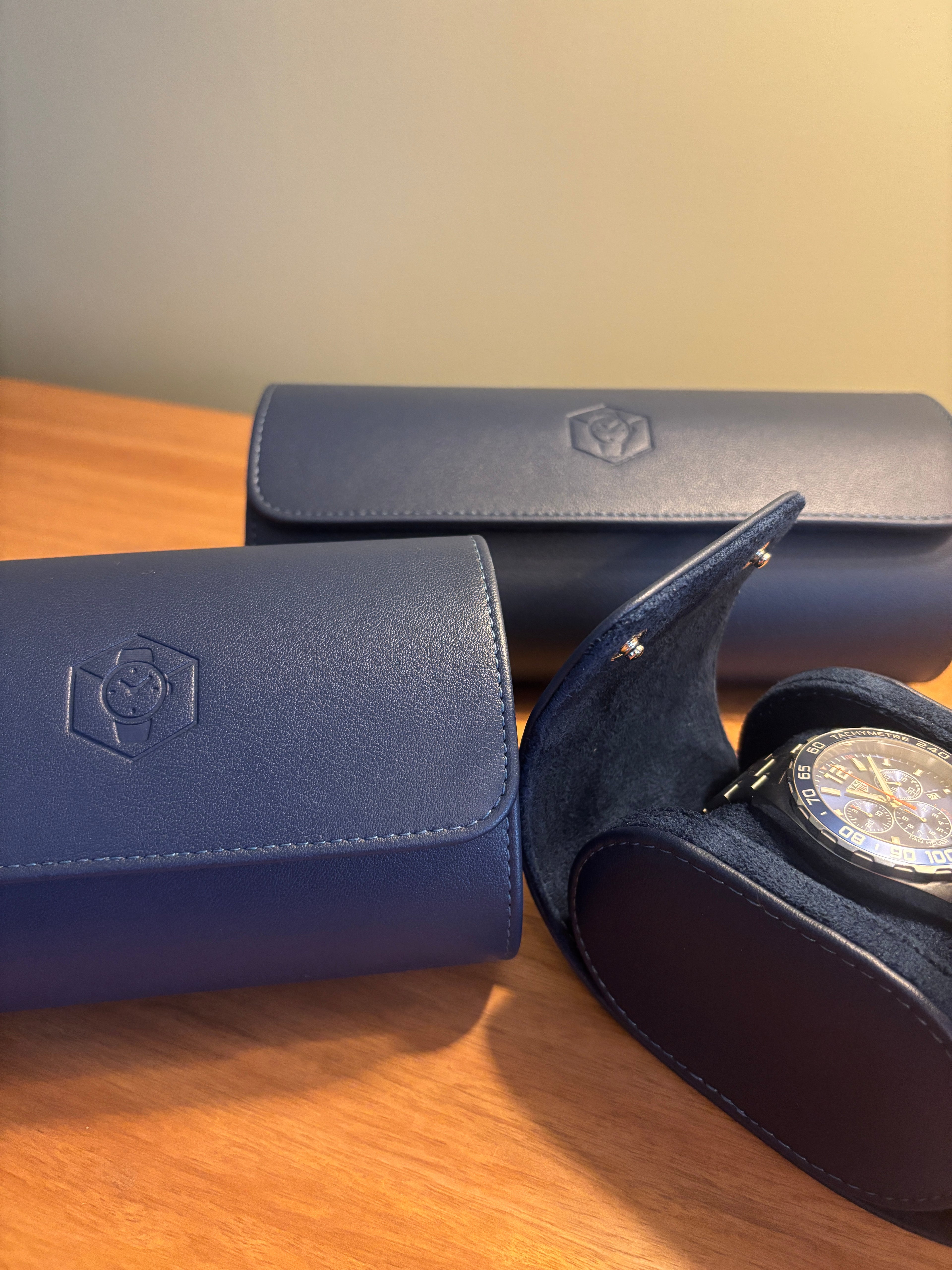 Tidal Blue - Luxury Watch Roll - 1, 2 or 3 Watches