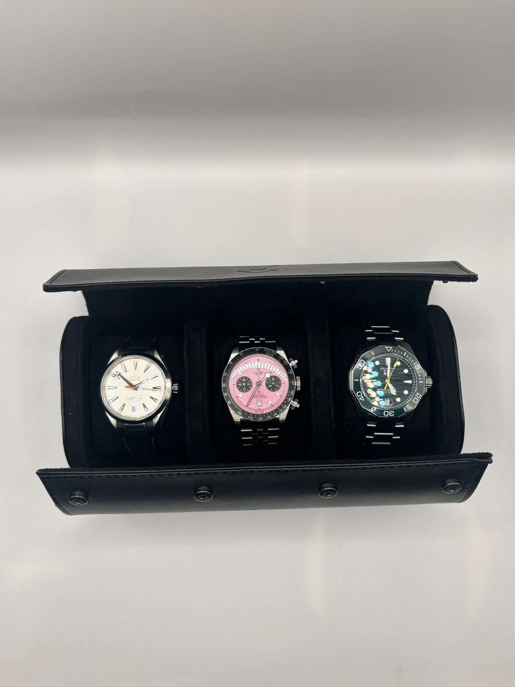 Black Luxury Watch Roll – 1, 2, or 3 Slot Travel Case