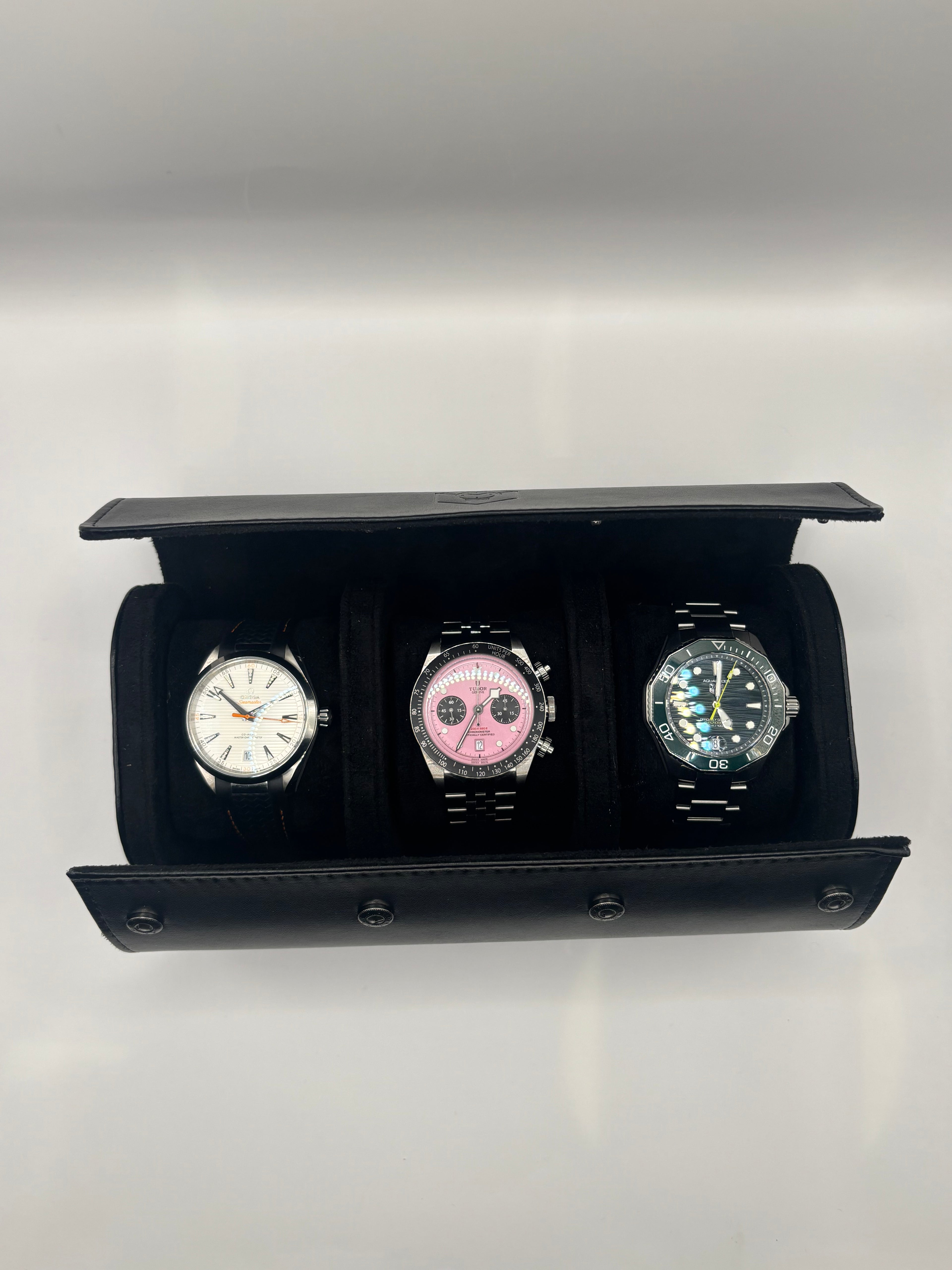 Black Luxury Watch Roll – 1, 2, or 3 Slot Travel Case