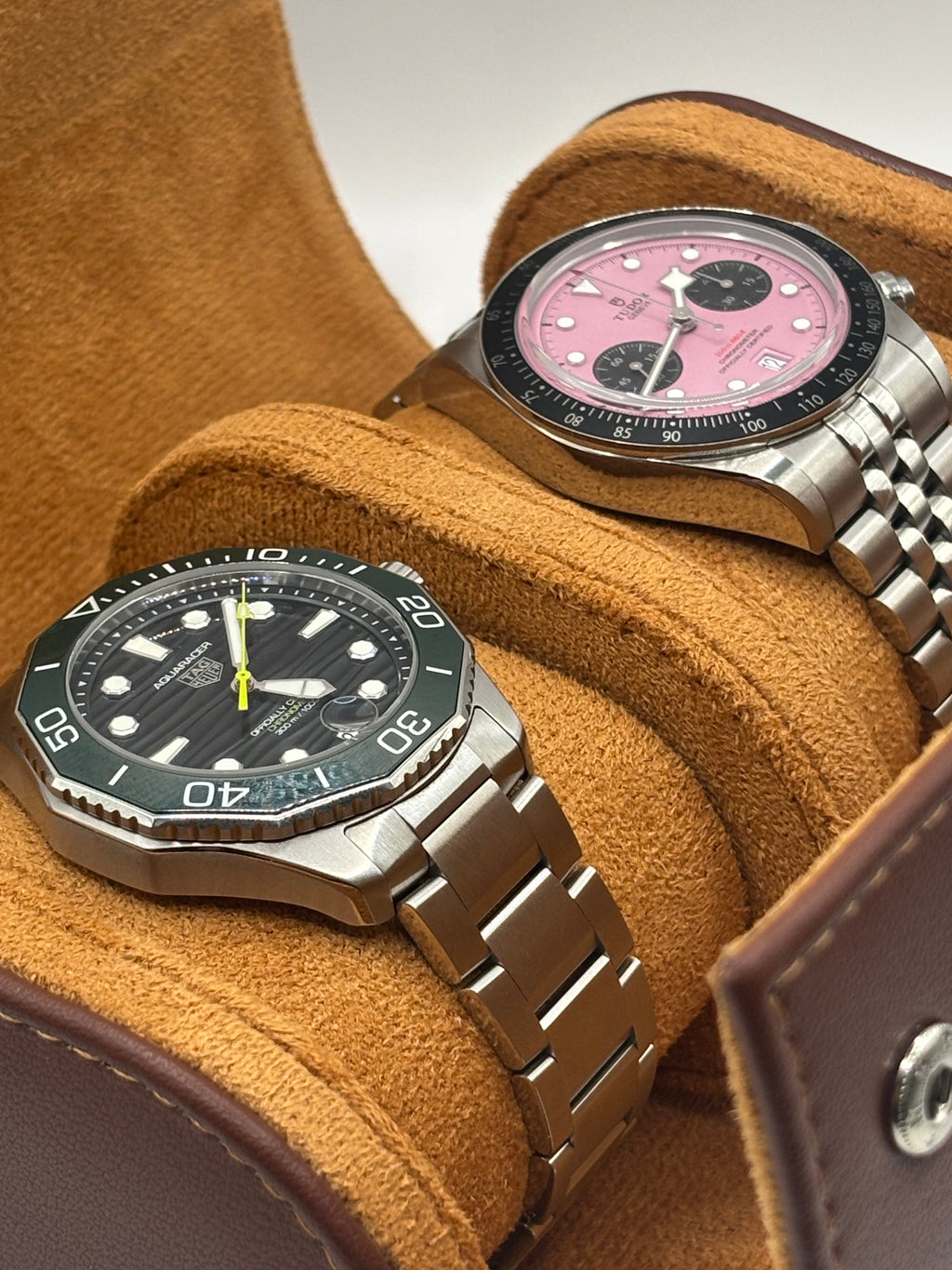 Tan Luxury Watch Roll – 1, 2, or 3 Slot Travel Case