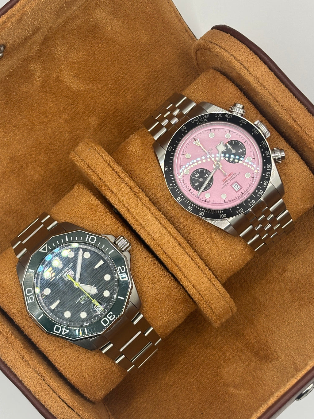 Tan Luxury Watch Roll – 1, 2, or 3 Slot Travel Case