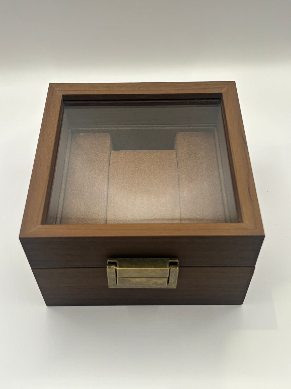Luxury Wooden Watch Display Box with Glass Lid – Single Watch