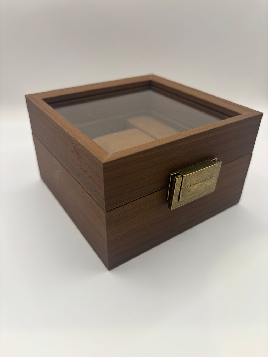Luxury Wooden Watch Display Box with Glass Lid – Single Watch