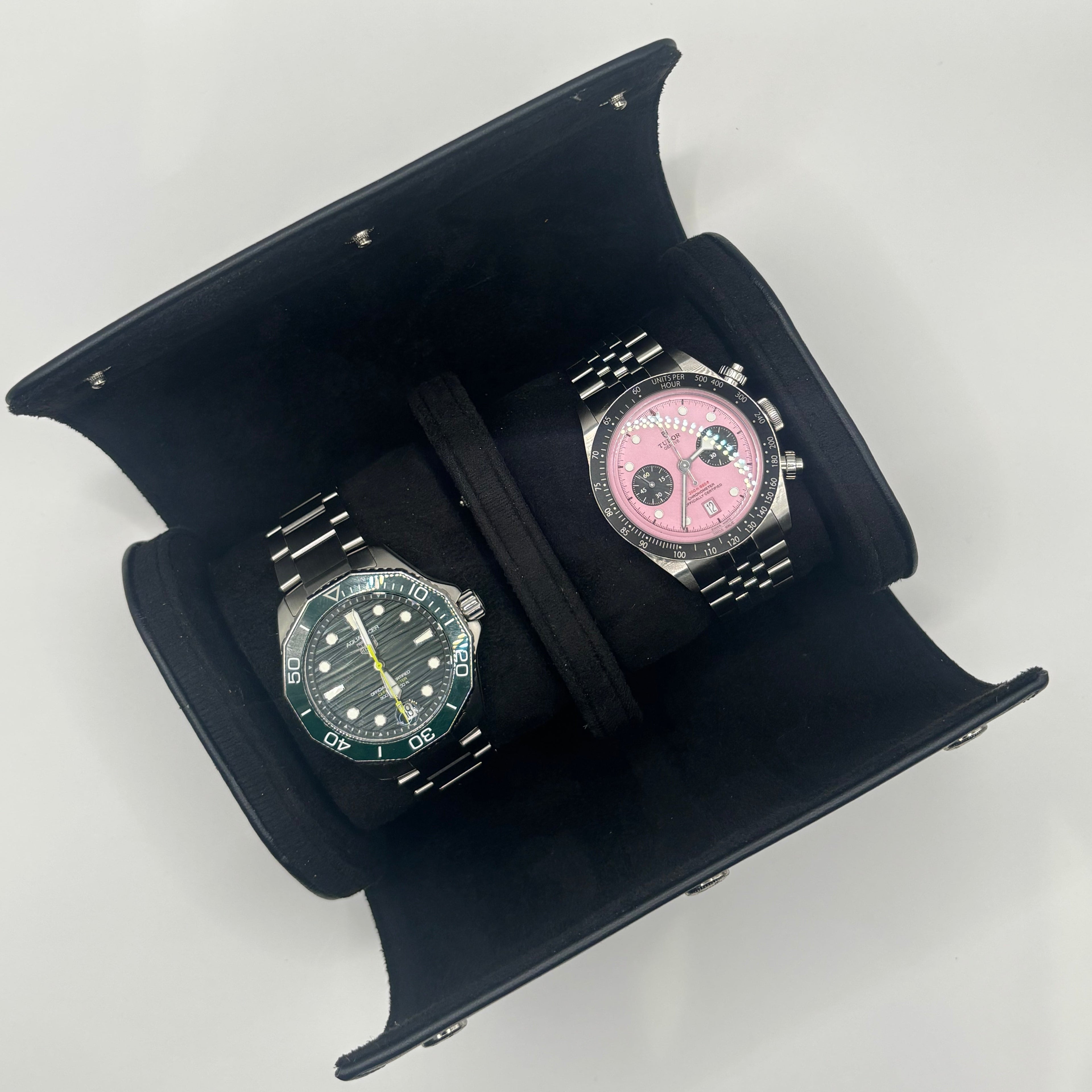 Black Luxury Watch Roll – 1, 2, or 3 Slot Travel Case